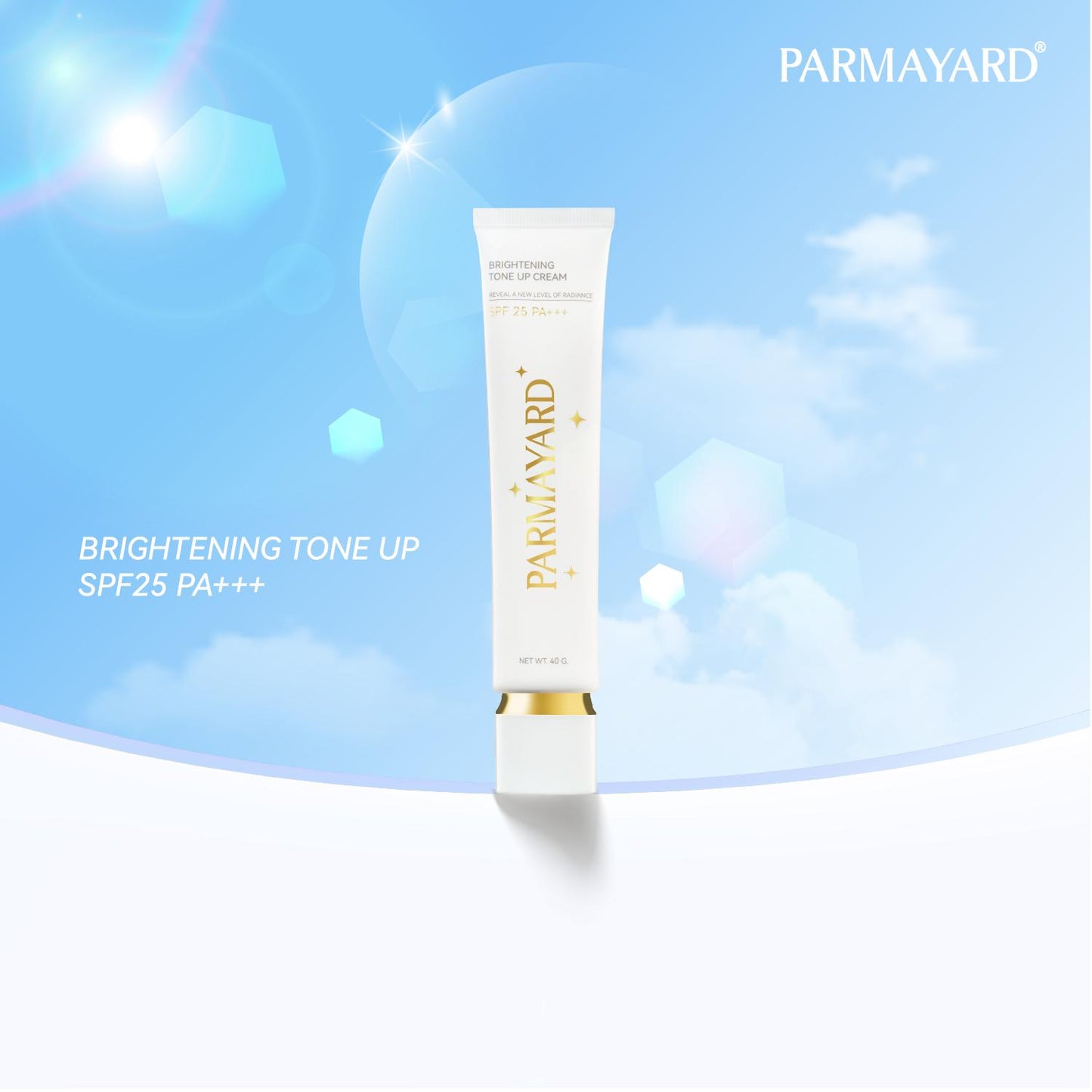 PARMAYARD Brightening Tone-Up Cream SPF25 PA+++ ครีมบำรุงผิว เพิ่มความเปล่งประกาย 1-2 ระดับ บำรุงผิวโทนอัพ 40 กรัม