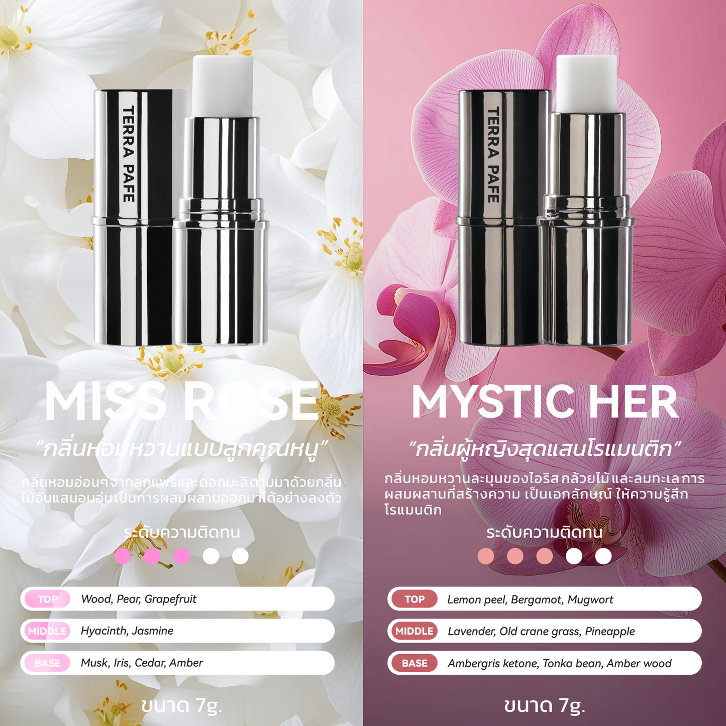 Terra Pafe Perfume Balm - Set Woman: กลิ่นหอมธรรมชาติ ให้ความรู้สึกผ่อนคลาย มีเอกลักษณ์ มีให้เลือกหลายกลิ่น ปราศจากแอลกอฮอล์ เหมาะสำหรับทุกโอกาส พกพาสะดวก