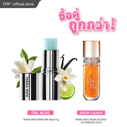 [ 2ชิ้นถูกกว่า ] บาล์มน้ำหอม Ciel Bliss 1 ชิ้น + ลิปบำรุง Terra Pafe Magic Glossy Lip Essence 1 ชิ้น