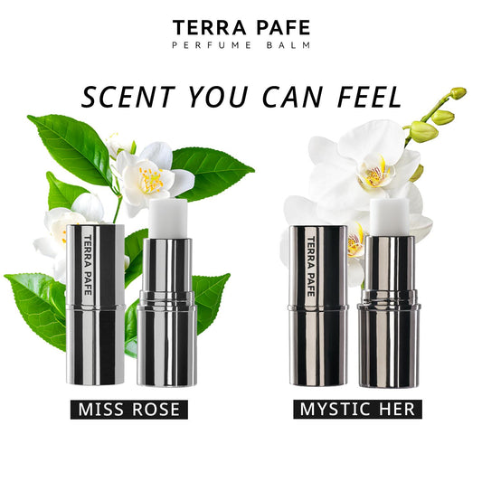 *** 2 ชิ้น *** กลิ่น MISS ROSE + MYSTIC HER กลิ่นหอมหวานๆ สไตล์ลูกคุณหนู TERRA PAFE  Essential Solid perfume balm เทอร่า พาเฟ่ บาล์มน้ำหอมเข้มข้นจากหัวเชื้อน้ำหอมฝรั่งเศษ  พกพาง่าย  กลิ่นหอมติดผิว  ขนาด 7 กรัม