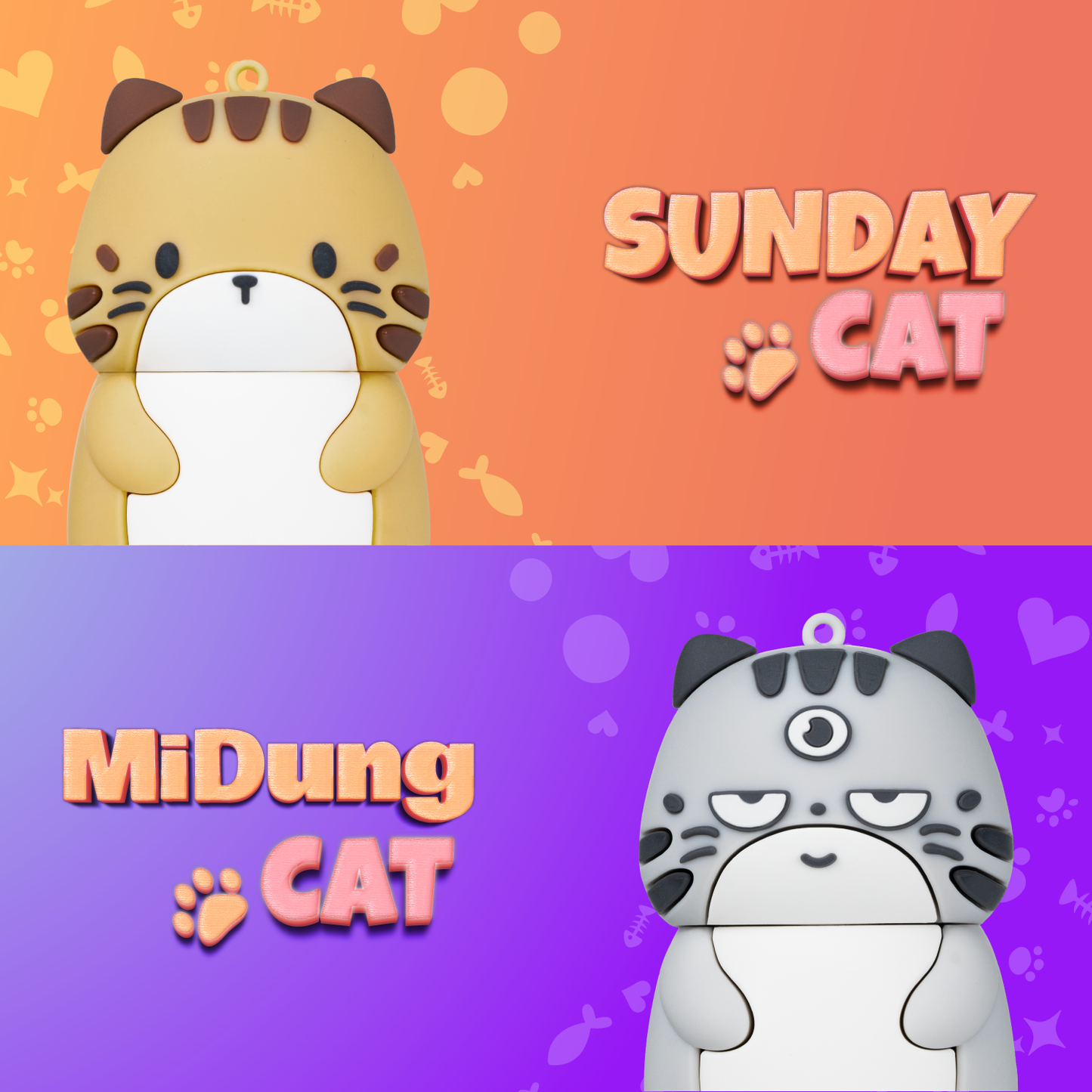 [เซ็ทคู่] เคสพวงกุญแจน้องแมว CAT Collection บาล์มอโรม่า และบาล์มน้ำหอม