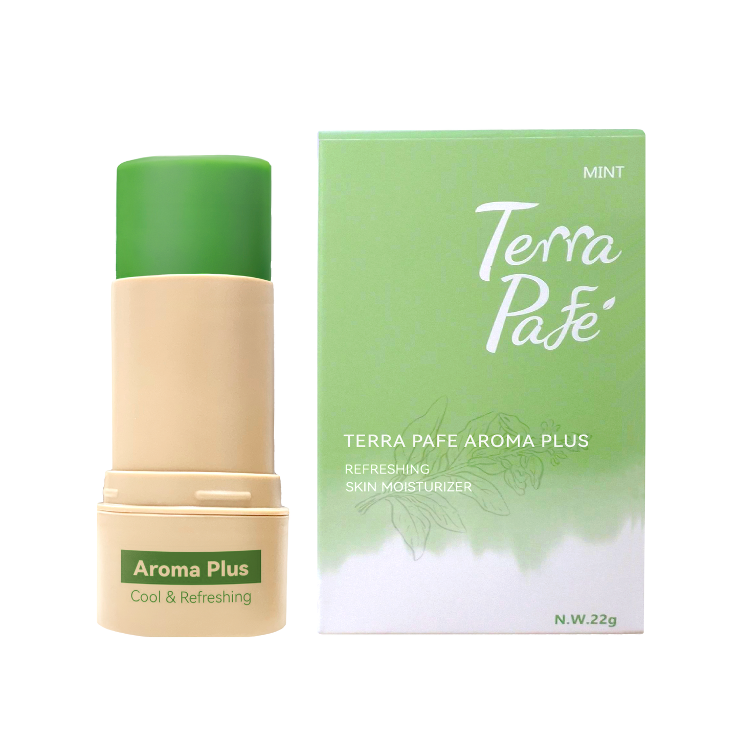 [หลอดใหญ่ 22 กรัม] Terra Pafe Aroma Balm PLUS บาล์มกลิ่นสดชื่น หอมกลิ่นมิ้นต์ ช่วยผ่อนคลาย สบายอารมณ์ 22g