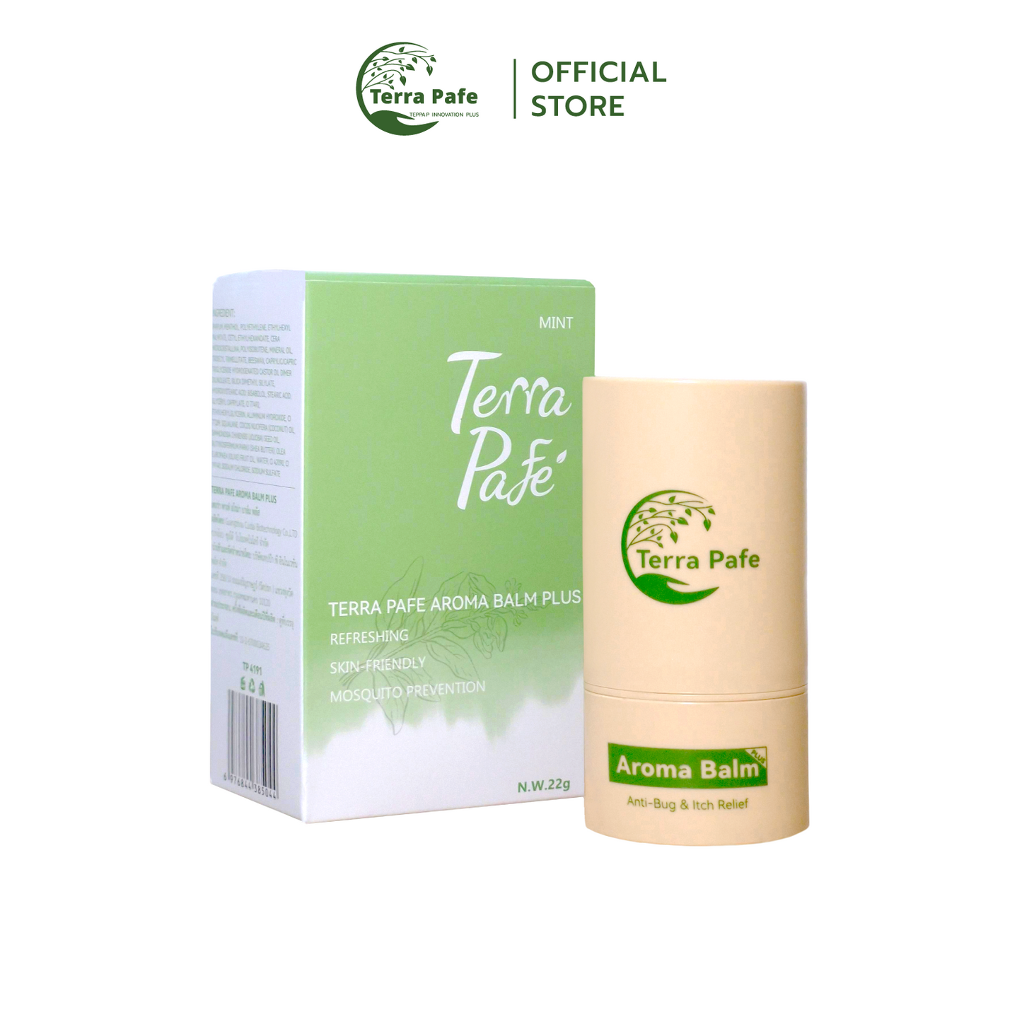 Terra Pafe Aroma Balm Plus - บาล์มสมุนไพรขนาดใหญ่ กลิ่นอโรม่า หอมสดชื่น ผ่อนคลาย พกพาสะดวก