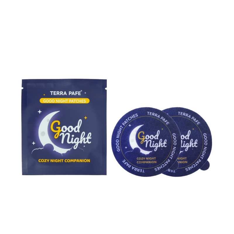 (แบบซอง / 1 ซอง บรรจุ 2 แผ่น) TERRA PAFE GOOD NIGHT PATCHES แผ่นแปะอโรม่า ช่วยรังสรรค์ช่วงเวลาก่อนนอน