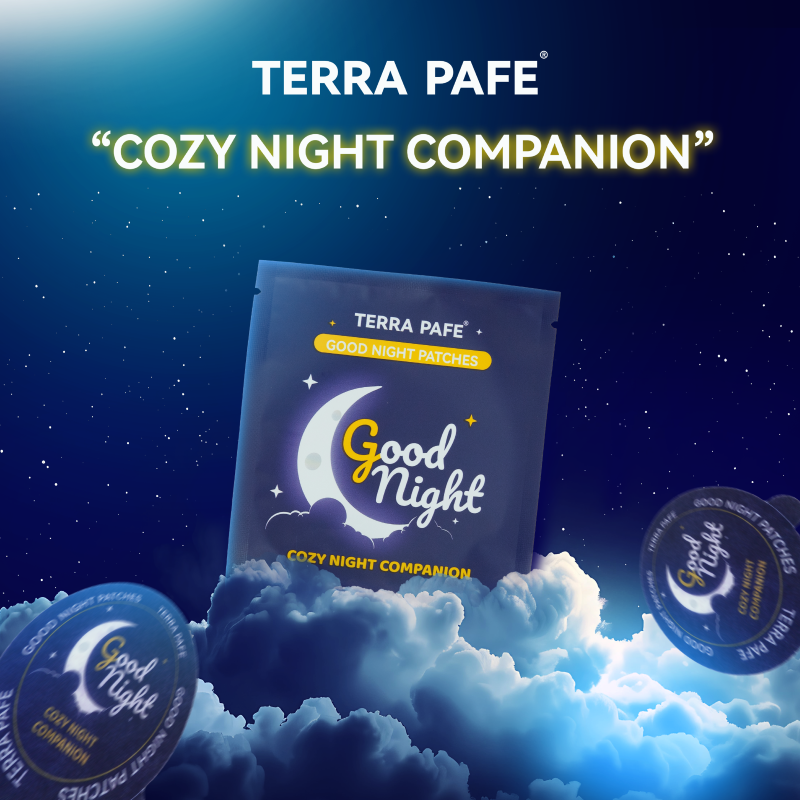 (แบบซอง / 1 ซอง บรรจุ 2 แผ่น) TERRA PAFE GOOD NIGHT PATCHES แผ่นแปะอโรม่า ช่วยรังสรรค์ช่วงเวลาก่อนนอน