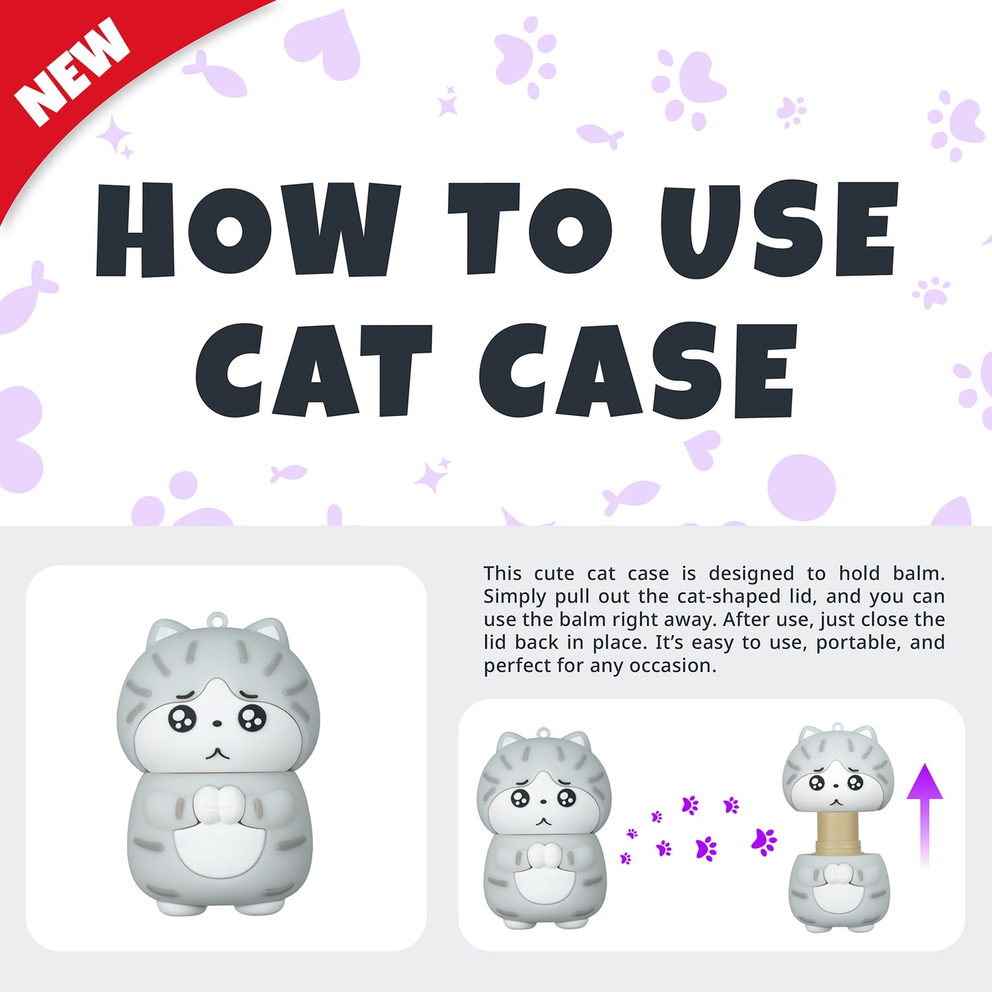 [เคสเท่านั้น] พวงกุญแจ เคสบาล์มลายน้องเหมียวสุดน่ารัก - Terra Pafe CAT Case Collection  เคสพวงกุญแจสำหรับบาล์มน้ำหอม บาล์มอโรม่า ความน่ารักที่ใครเห็นก็ต้องหลงรัก